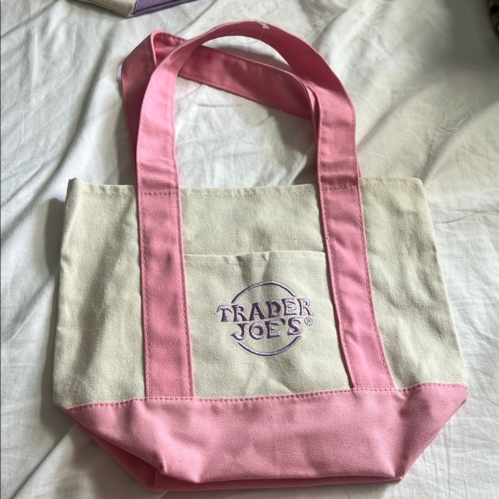 New pastel pink Trader Joe’s mini tote